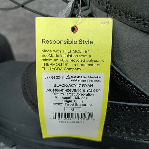 Winter Snow Boots Women Size 6 Black Thermolite Faux Fur Target Ryan - Picture 8 of 9